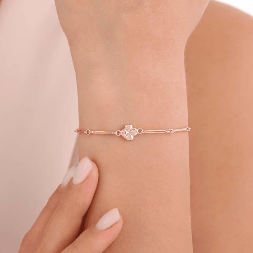 14 Ayar Altın Yonca Bileklik - 1