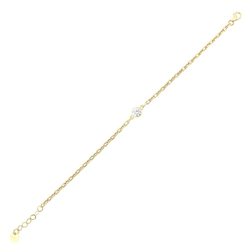 14 Ayar Altın Yuvarlak Taşlı Bileklik - 2