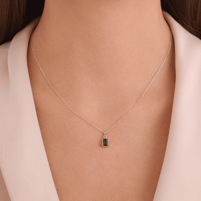 14 Ayar Altın Zümrüt Işığı Kolye - 2