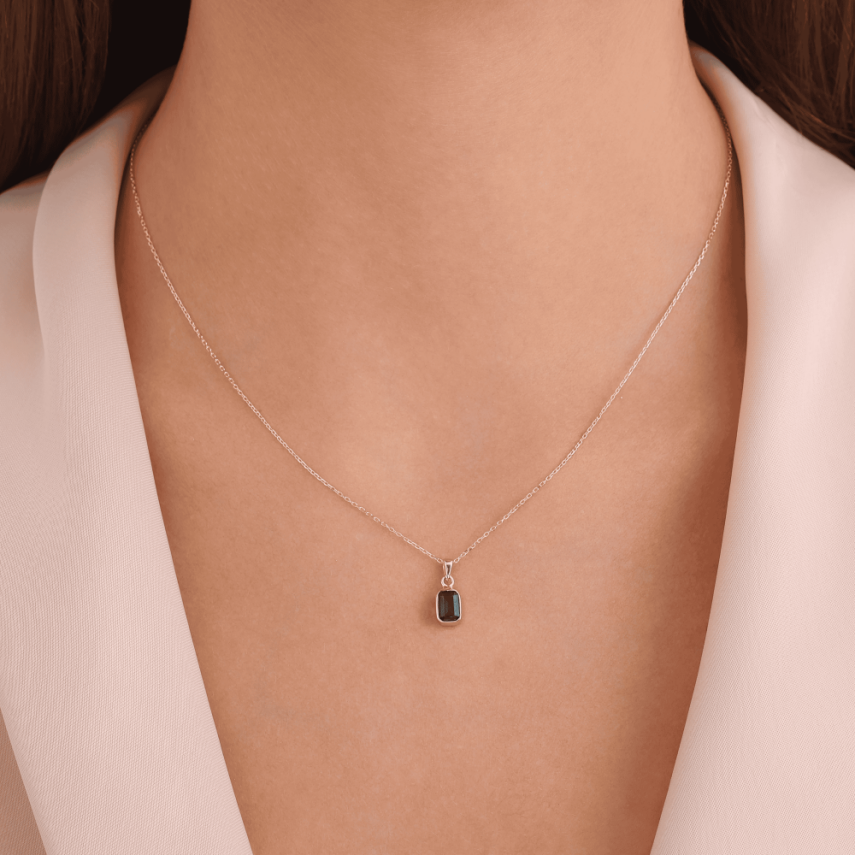 14 Ayar Altın Zümrüt Işığı Kolye - 2